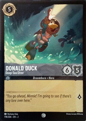 178/204 DONALD DUCK DEEP-SEA DIVER RISE OF FLOODBORN COMMON DISNEY LORCANA CARD