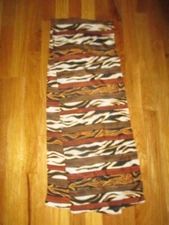 Idea Nuova Brown Black Zebra Animal Print Striped 100% Silk Oblong Scarf 60"