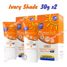 Minus Sun Sol Ivory Shade Facial Sun Protection SPF40 Broad Spectrum 30g x 2