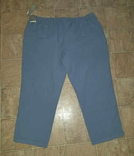 NEW ESSENTIALS WOMEN SZ 26/28 PANTS 28" INSEAM BLUE ELASTIC DRAWSTRING 2168 - Picture 4 of 5