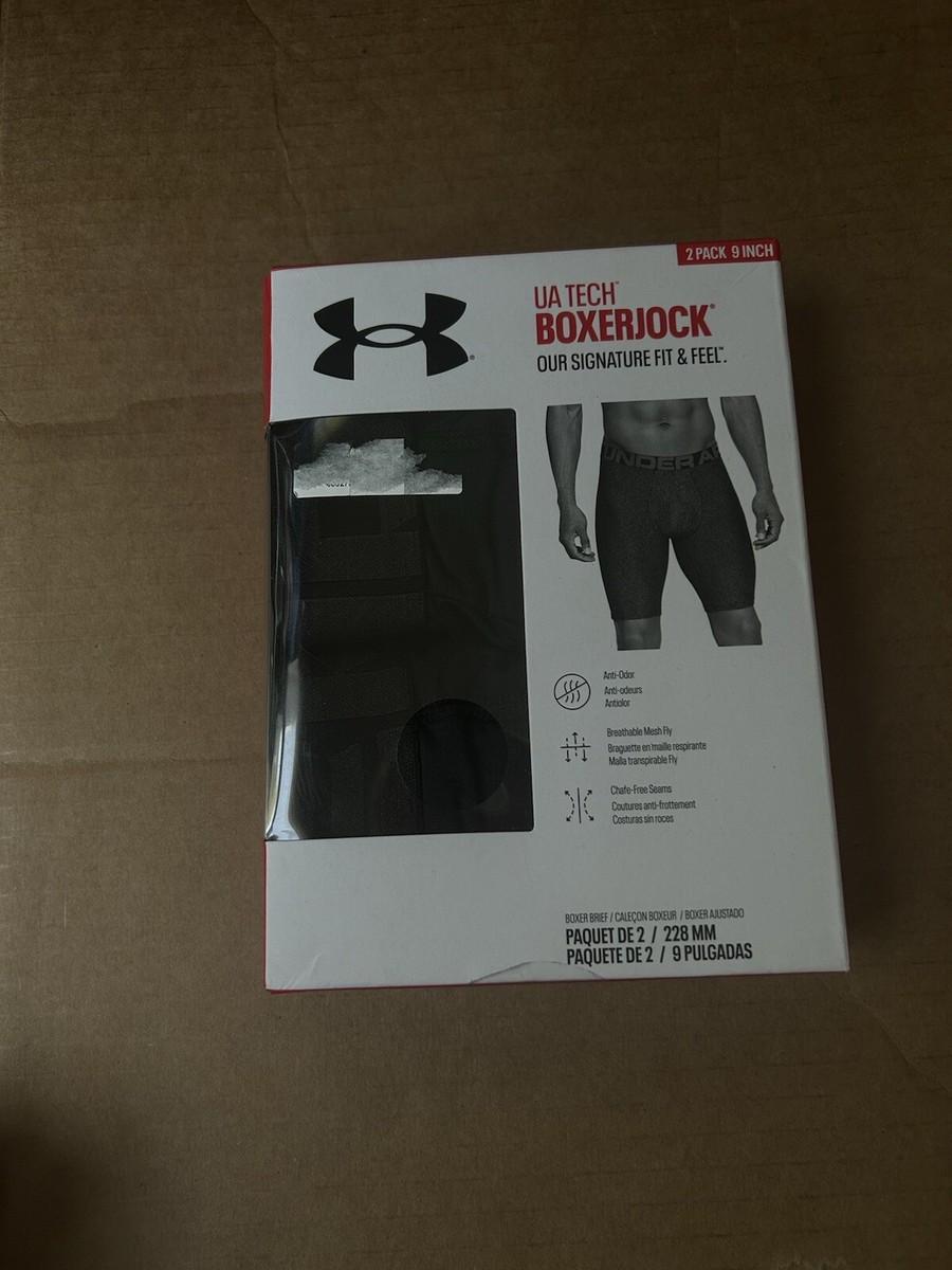 NWT Under Armour UA Tech BoxerJock Boxer Briefs Black Pack 9