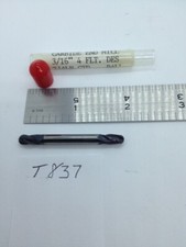 1 NEW USA 3/16" DIAMETER CARBIDE END MILL. 4 FL BALL DE. CTD. 3/8" LOC T837