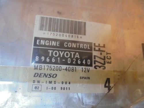 TOYOTA COROLLA 2001 1.6 16V VVTI MOTOR AUTOMÁTICO ECU 89661-02640 / MB175200-4081 - Imagen 2 de 2