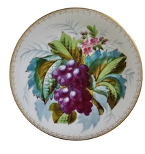 Limoges-mark illegible- hand painted with grapes 9.25"