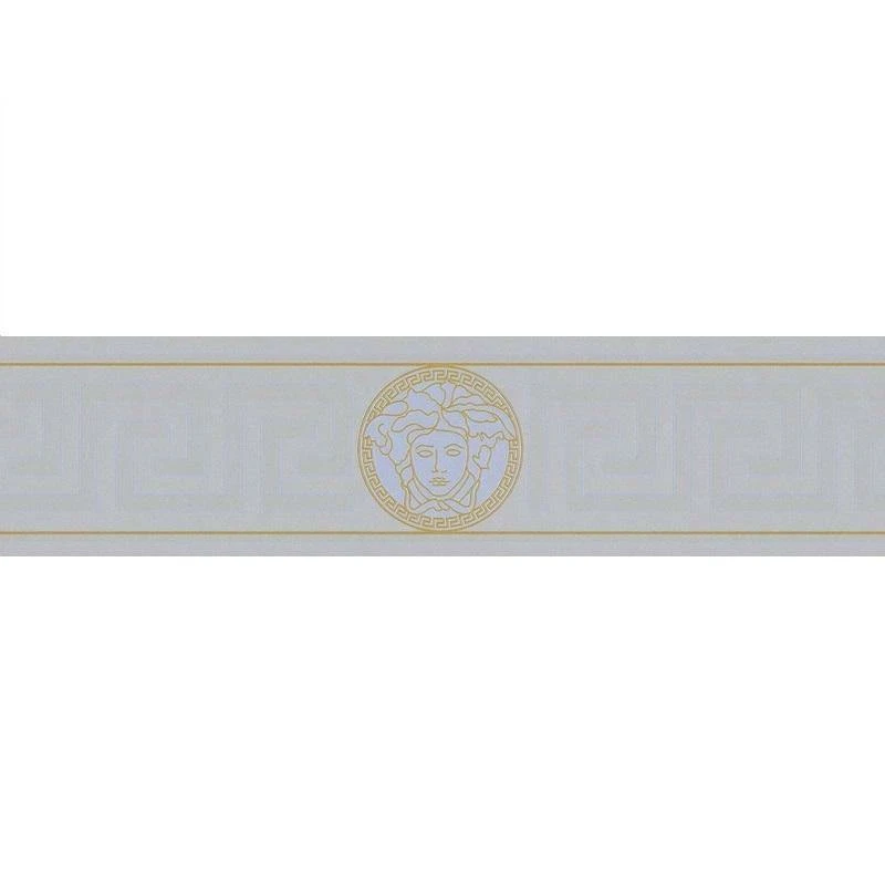 93522-5 Medusa Greek Key Silver Gold Versace Border