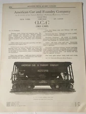 1928 vintage print ad American Car & Foundry Railway Coach Caboose Car builders 