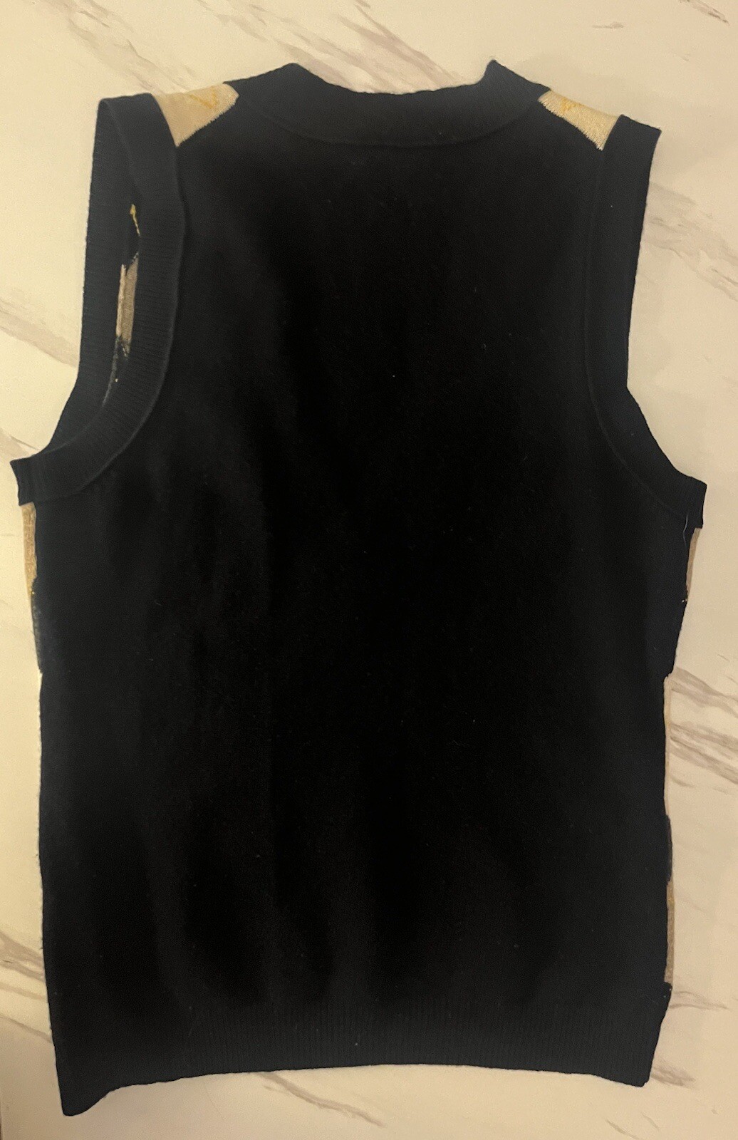 J. Crew Argyle V Neck Sweater Vest Wool Cashmere Blend Women’s Size