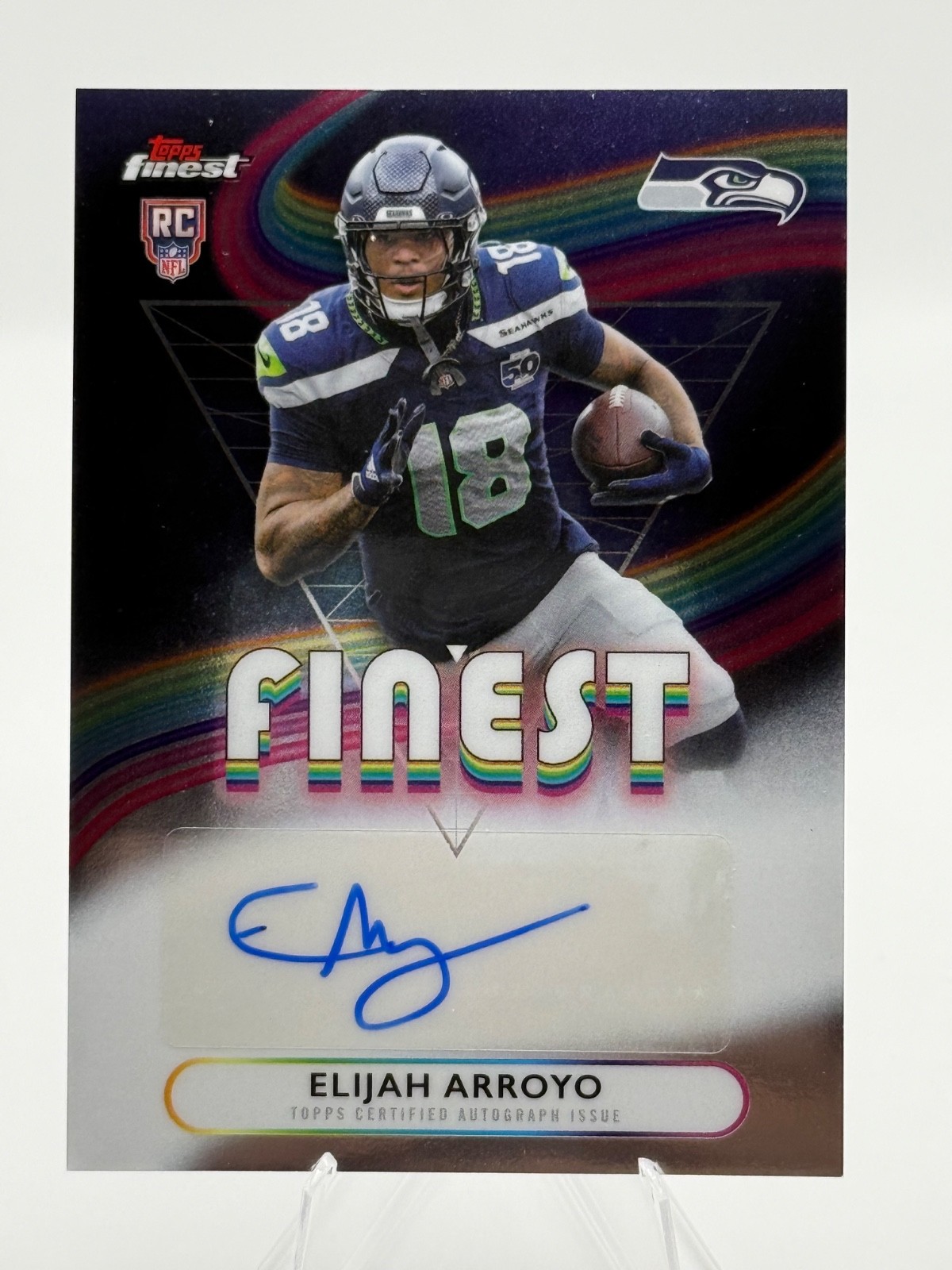 2025 Topps Finest Elijah Arroyo Rookie Card Auto Seahawks RC #RFA-EAR