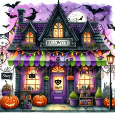 Halloween Shop Diamond Art Kit for Adults 14 x 14 Inch