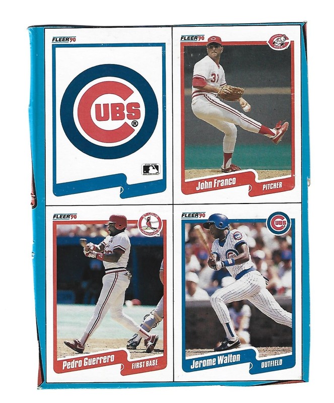 1990 FLEER  BASEBALL   BOX BOTTOM  MLB  CUT-OUT  FRANCO,GUERRERO,WALTON