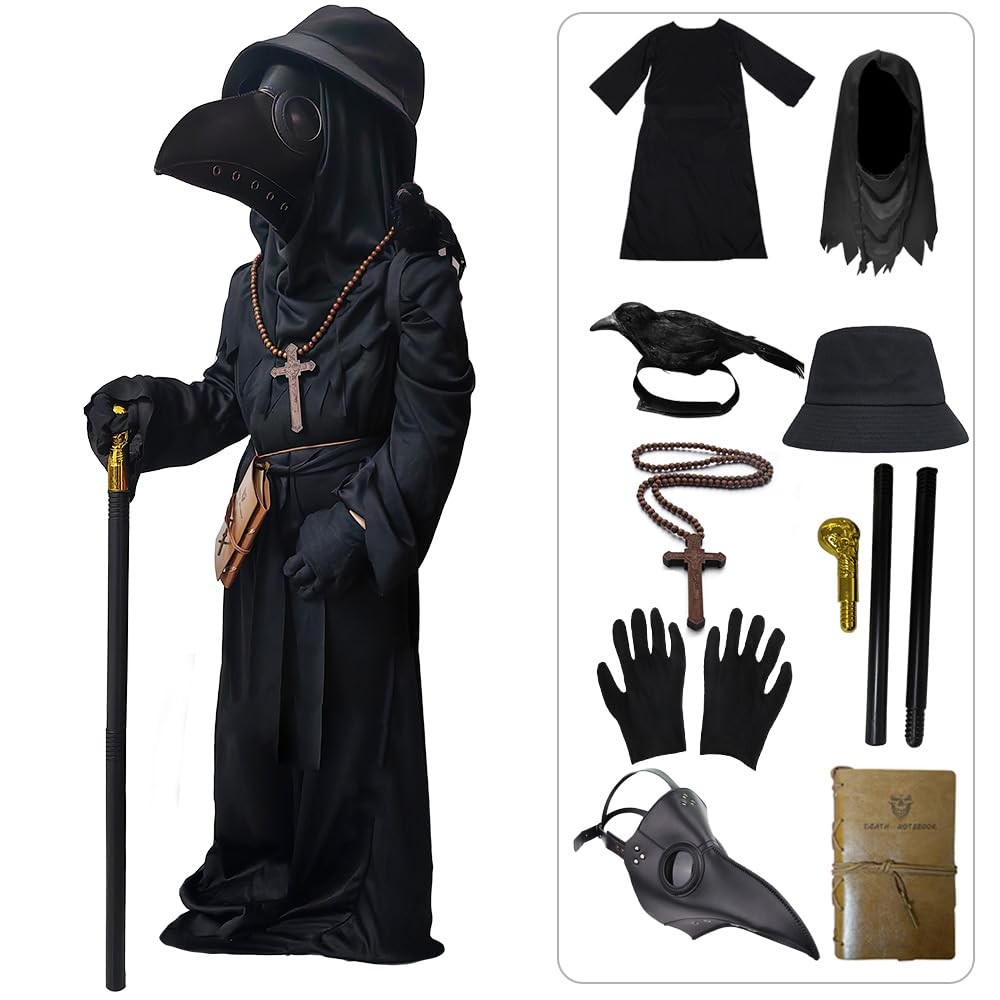 SENLI Plague Doctor Costume for Kids Funny Scary Halloween