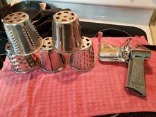 Salad Master Food Processor Parts Crank Mechanism, 5 Slicing Cones. No Base.