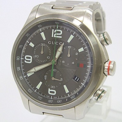 Gucci G Timeless Chronograph 126.2 Grau Zifferblatt Edelstahl Quarz Herren