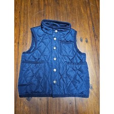 Janie and Jack Quilted Vest Navy Blue Puffer Snap Front 12-18m