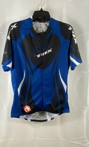 FOX Men's Race Short Sleeve Cycling Jersey Blue Black Full Zip Sz L NWT