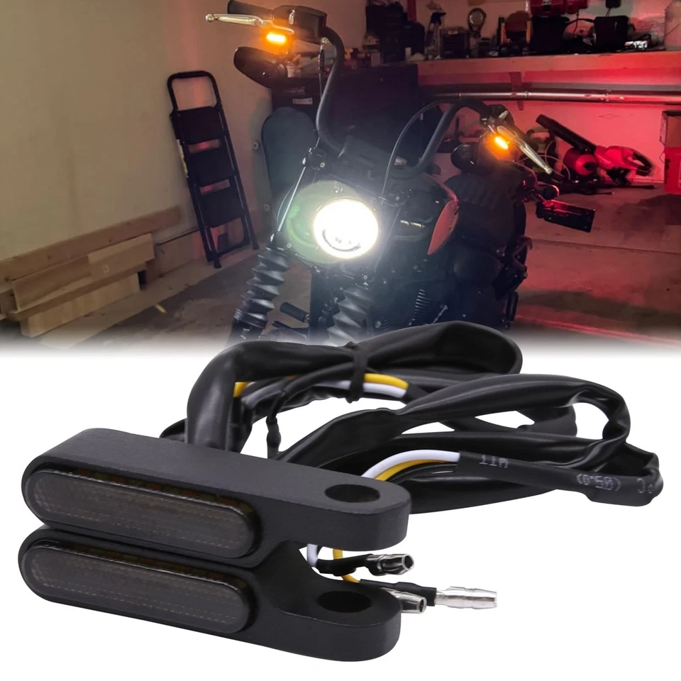 For Harley Fat Bob /Sportster 883 1200 LED Turn Signal Blinker Running Lights US Foto 3 de 4