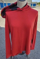 White Birch Women’s Ultra Soft Rust Hoodie With Plaid Size Medium New $32.99 