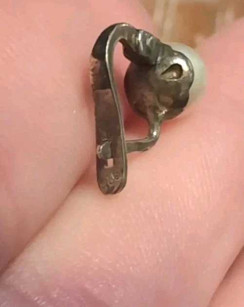 Vintage Gold-plated Sterling earrings with pearls Catalan clasp. - Image 4 of 4