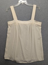 Anna Kristie Tank Top Cami Womens Medium Ivory Sleeveless Blouse Made in USA