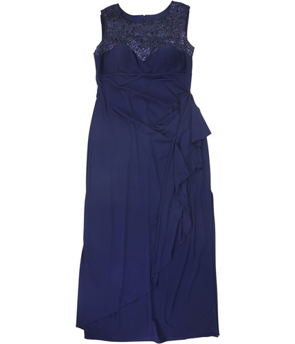 R&M Richards Vestito abito donna con paillettes, blu, 16