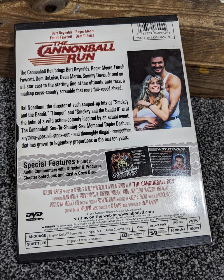 Cannonball Run (DVD 1981) Vintage Car-Chase Action Comedy ~ Burt Reynolds *R1 - Image 2 of 2
