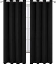 Blackout Curtains 52 x 84 inches Long Black Curtains Set of 2 Panels Thermal...