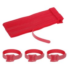 50Pcs 8 Inch Reusable Cable Ties Fastening Hook and Loop Straps Red