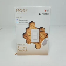 MOES Smart Light Switch 2 Gang WiFi Matter Compatible Google Alexa NIB NIB