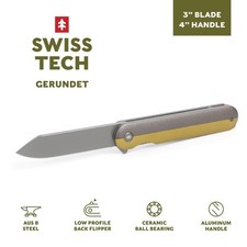Assisted Opening Flipper Pocket Knife 3 Blade AUS-8 Steel Multi Color Aluminum
