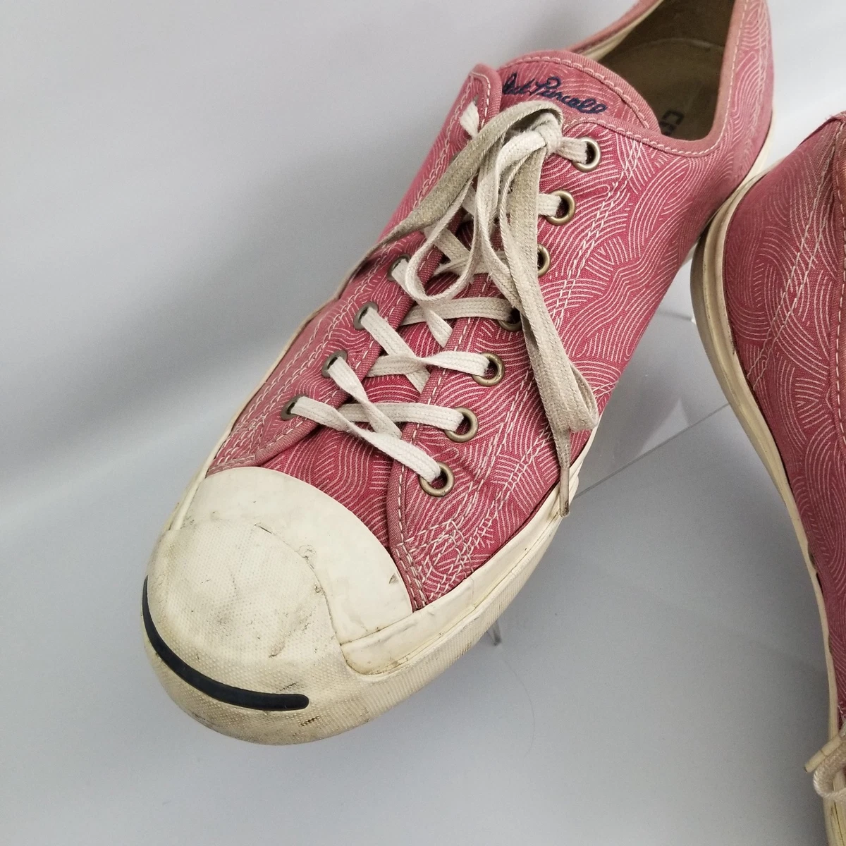 Converse Jack Purcell Low Canvas Herren Gr. 12 rot weiß Spiral Canvas Schuhe