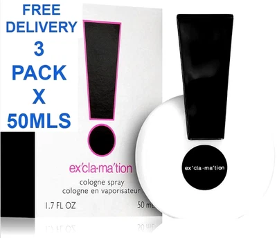 COTY 3 Pack Exclamation Eau de Cologne for Women 50 ml X 3, Classic Scent Perfume,