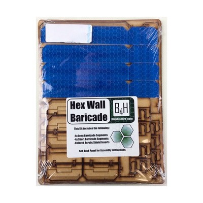 Death Ray Designs Terrain Hex Barricade - Clear Light Blue Pack New