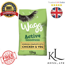Wagg Active Goodness Complete Dry Adult Dog Food Chicken & Veg 12kg - For All 1.28 per kilo