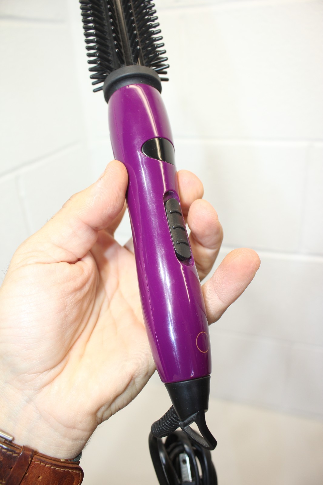 Instyler Hot Round Brush Curling Ionic Styler 30336 Purple, 2 heat settings
