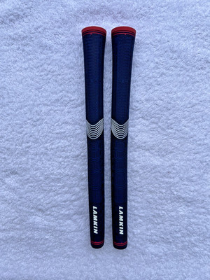 x2 Lamkin Sonar Standard Plus blau & rot Golfgriffe + Band