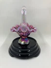 Fenton Art Glass Plum Opalescent Iridescent Miniature Basket 4 1/4" Beautiful