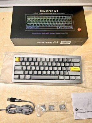 Keychron Q4 Wired Mechanical Keyboard Swappable Rgb Backlight Blue Switch-grey 