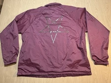 Thrasher Magazine Pentagram Windbreaker Jacket Large Made USA Maroon Vintage