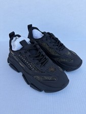 Steve Madden Possession Black Rhinestone Embellished Lace Up Sneakers 8.5