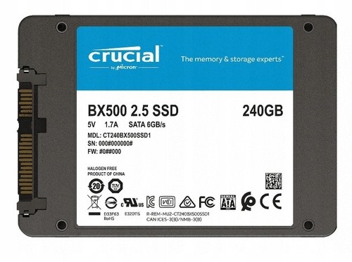 SSD CRUCIAL BX500 240GB SATA III 2.5" 540/500MB/S LEISTUNG UND ZUVERLÄSSIGK - Bild 6 von 7