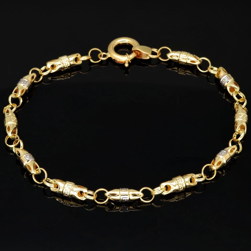 Greco Goldarmband Armband 585 14K ECHT Gold 22cm 4,5mm  NEU Ankerarmband