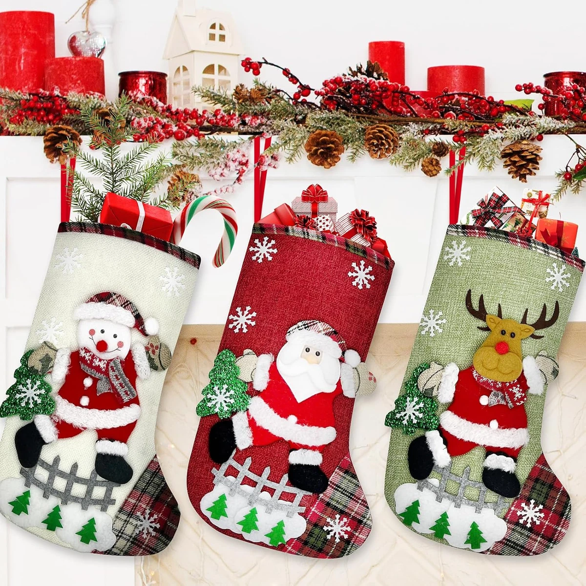 Set Di 6 Ganci Per Calze Di Natale In Metallo - Regolabili, Antiscivolo, Ottone Anticato - 3