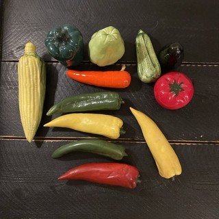 VTG Vegetables Mixed Lot Of 12 Pieces Glass & Ceramic Realistic Variety Kitchen