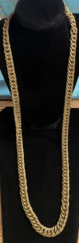 Vintage Miriam Haskell Gold-tone Metal 37 Inch Necklace With 12K GF Clasp