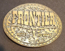 Vintage 1970's Frontier Casino Hotel Las Vegas Belt Buckle Brass