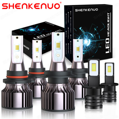 For Mazda Protege5 2002-2003 Combo LED Bulbs 9005 H7 Headlight + H3 Fog Light