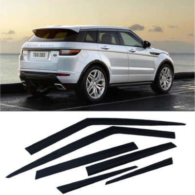 For Range Rover Evoque 2012-2019 Black Window Sun Deflector Visor Rain Wind 6PC