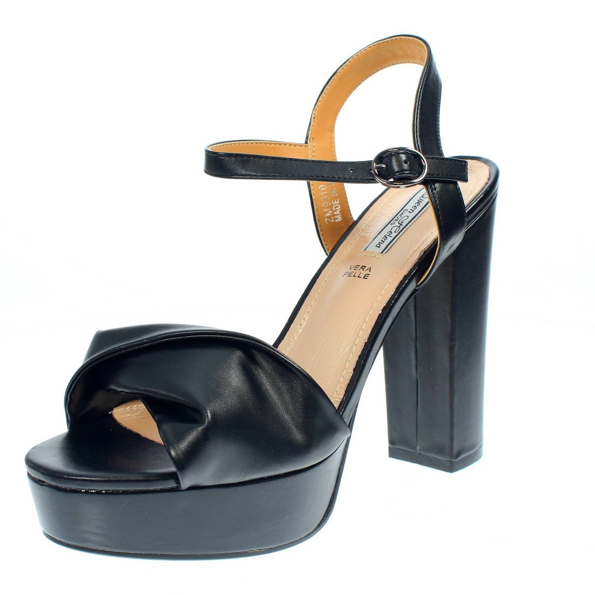 Queen Helena Sandali Con Tacco E Plateau Nero Taglia 40 Scarpe