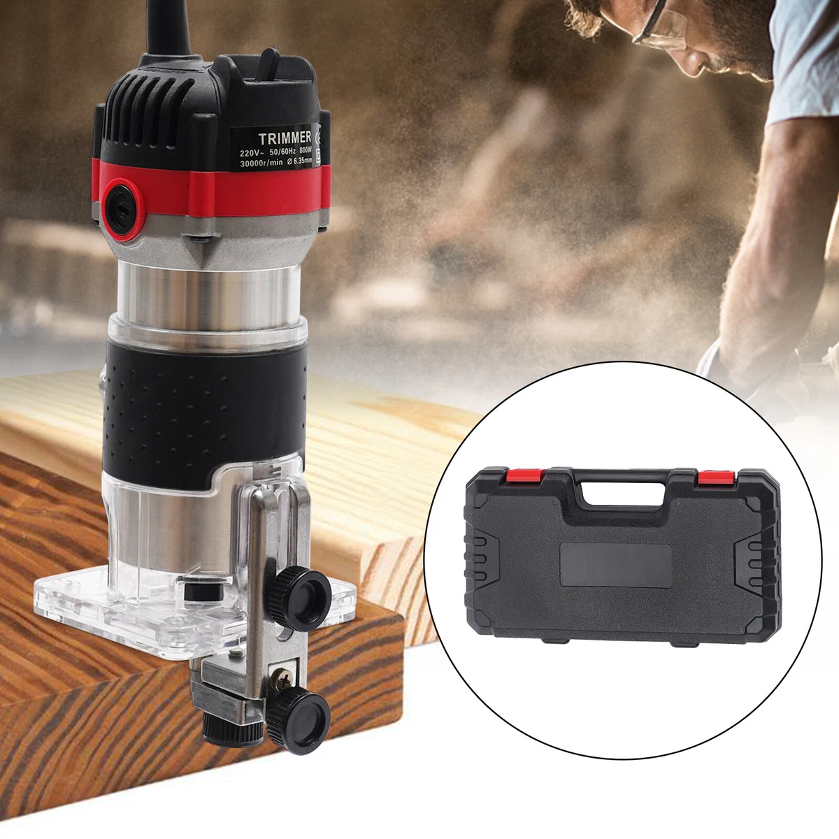 POWERTEC Schmetterlings-Inlay Set 4-teilig - Mit Fräser & Messing-Zubehör