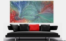 WEISE XXL Acrylbild Abstrakt ART Gemälde Modern 169 x 91cm Leinwand 41/24 NEU